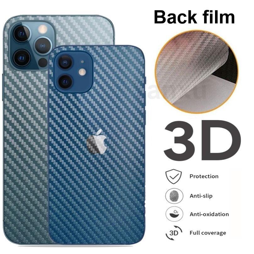 Protecteur d'écran arrière en fibre de carbone pour iPhone