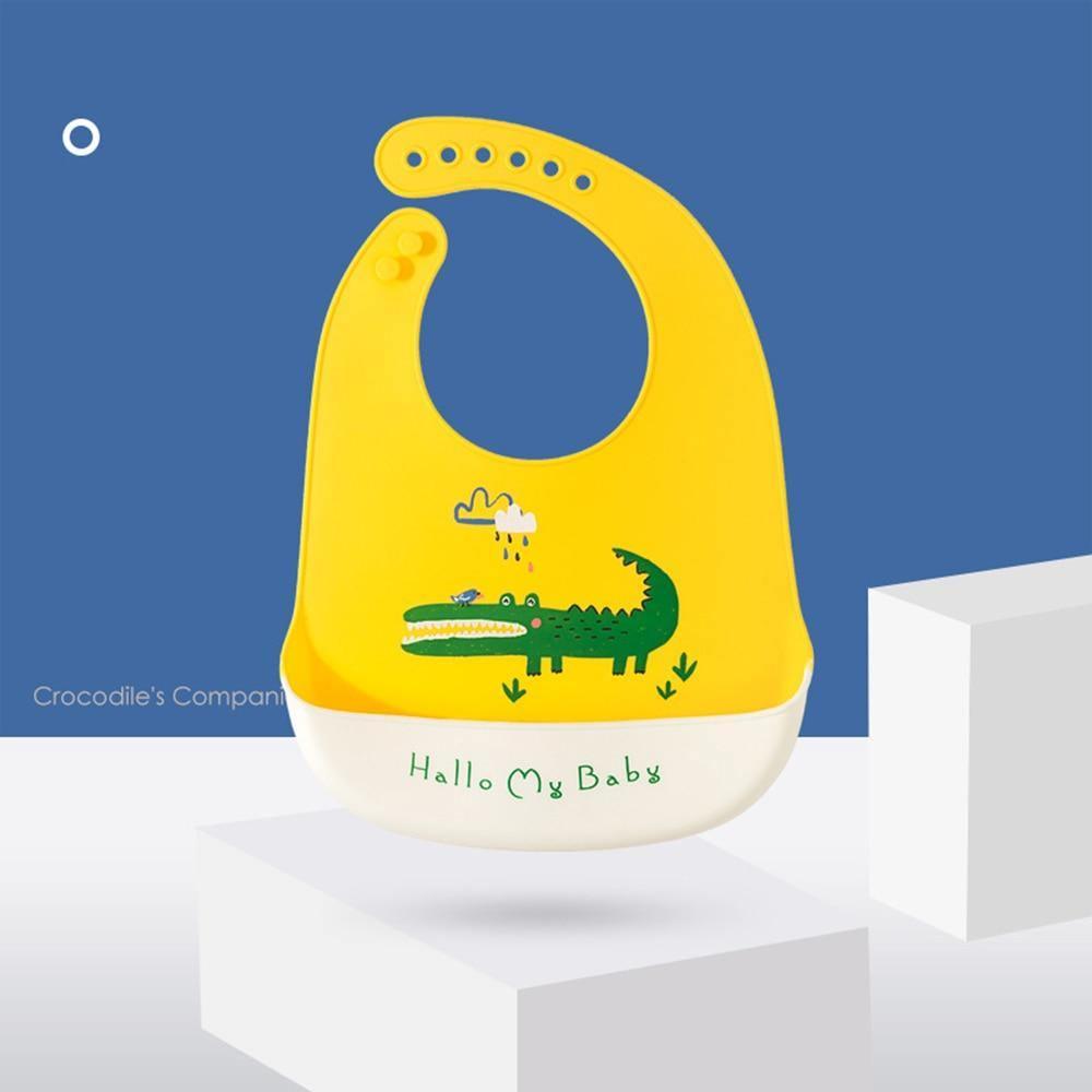 Bavoir en silicone imperméable ajustable pour bébés et enfants