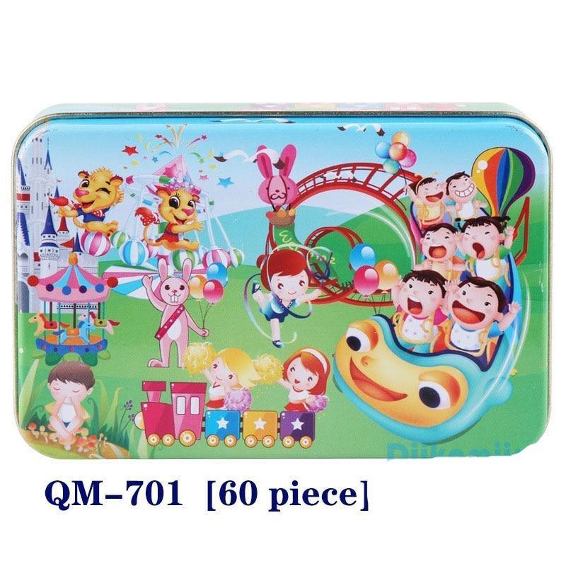 60-Piece Cartoon Animal Wooden Puzzle for Kids - Educational Fun Toy - Korvel
