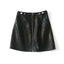 High Waist Slim Zipper A-Line PU Leather Mini Skirt