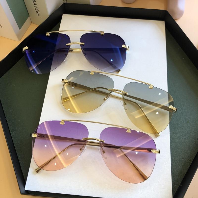 Premium Metal Rimless Sunglasses for Men and Women