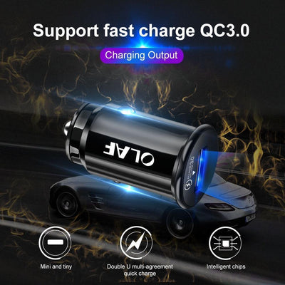 Mini White Quick Charge 3.0 Car Charger - Fast Charging USB Adapter