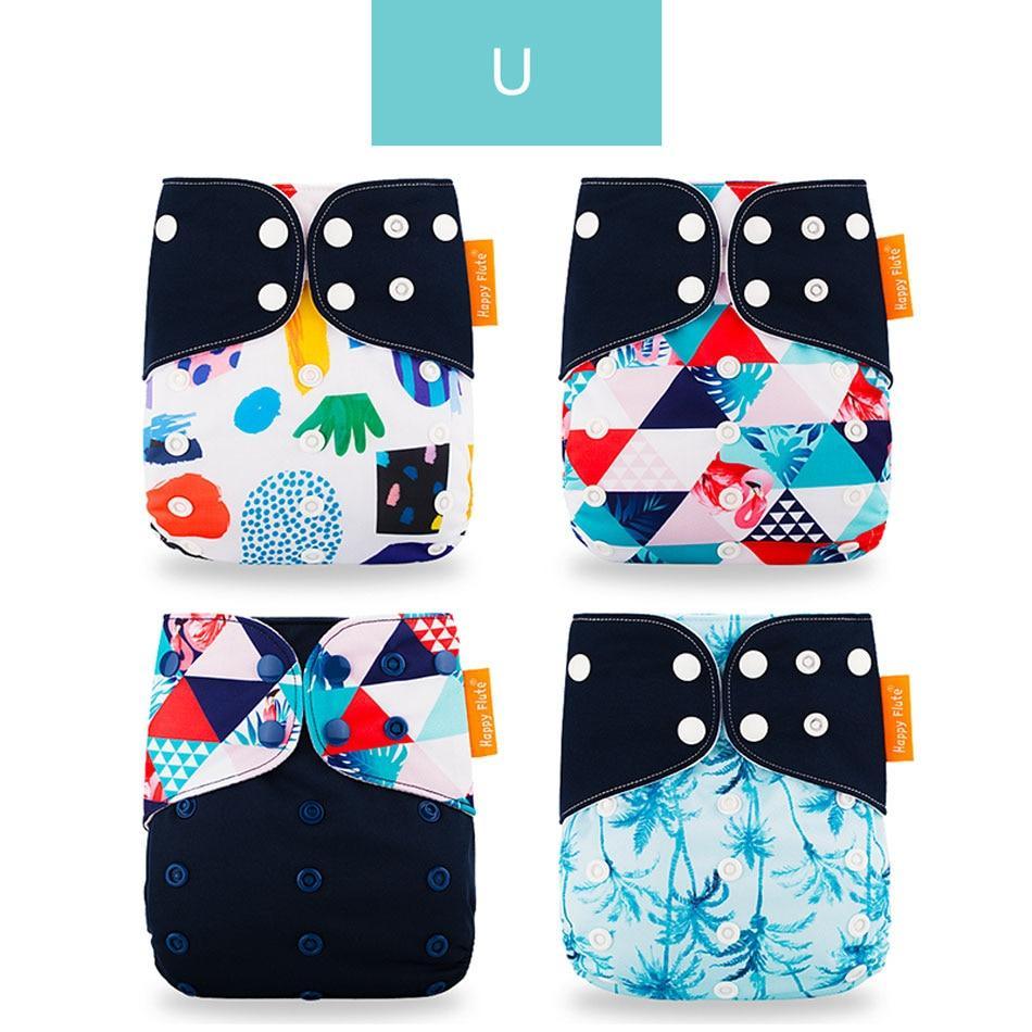 4PCS Eco-friendly Adjustable Cloth Diapers Set for Babies