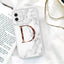 Funda de teléfono de textura de mármol blanco A-Z premium para iPhone 12 Mini