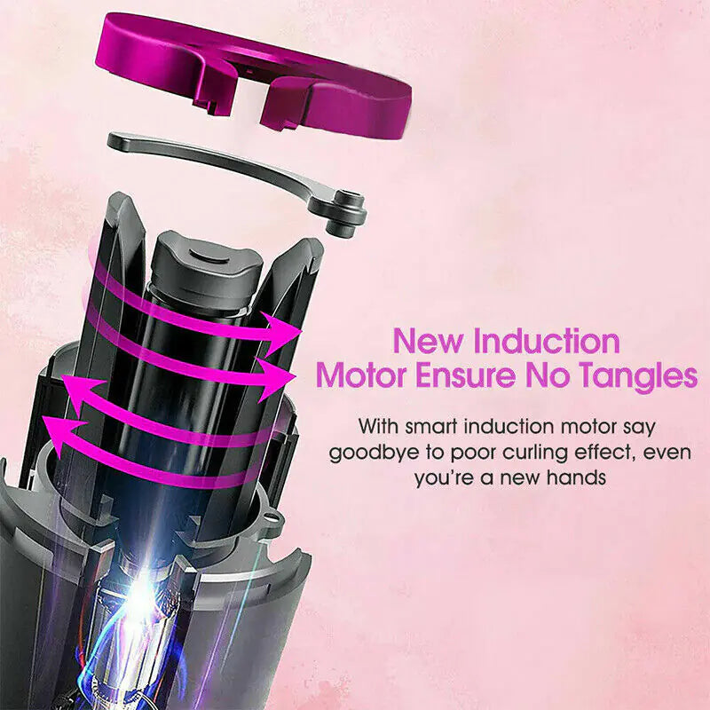 Rizador de Cabello Inalámbrico con Rotación Automática y Pantalla LCD