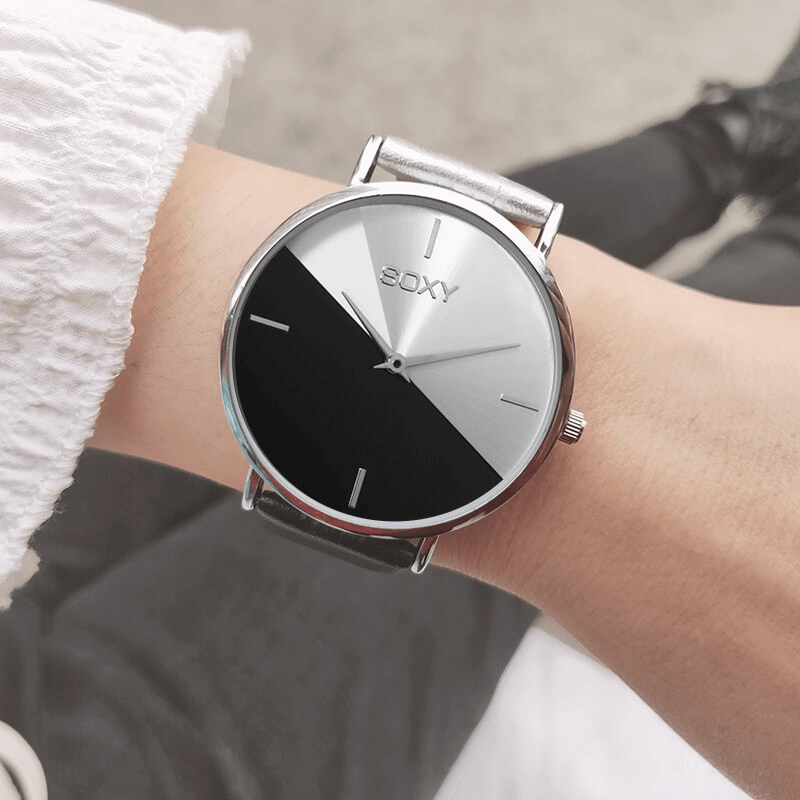 Elegant Women's Rose Gold Leather Watch
