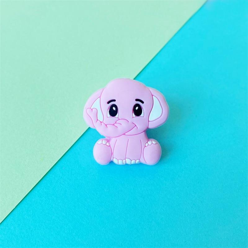 Teether en silicone éléphant 2 pièces - Charms de mâchouillage pour bébé de qualité supérieure