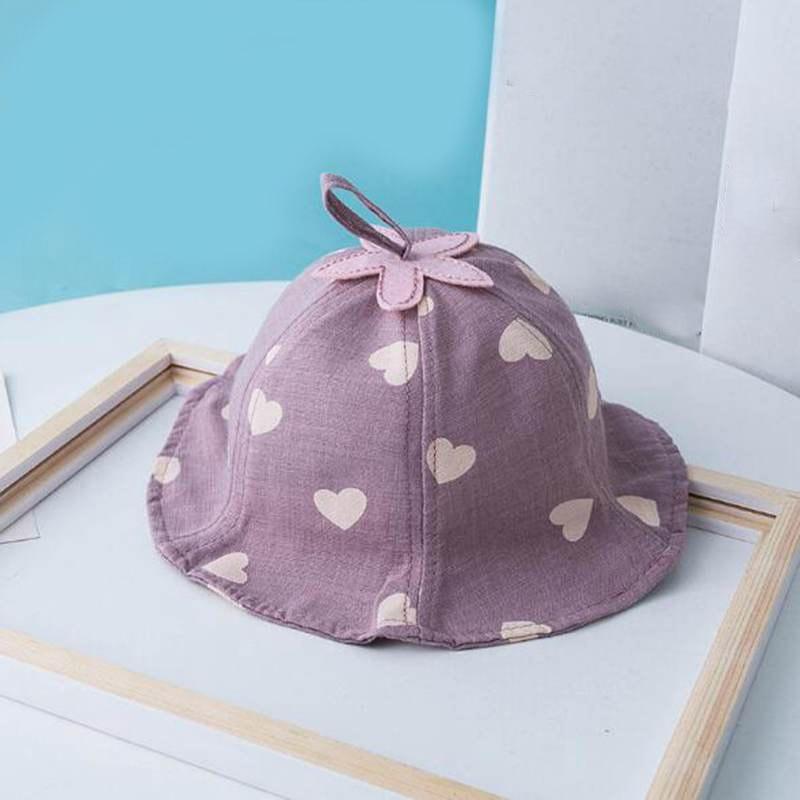 Charming Cotton Bucket Hat for Babies - Cartoon Bear Design