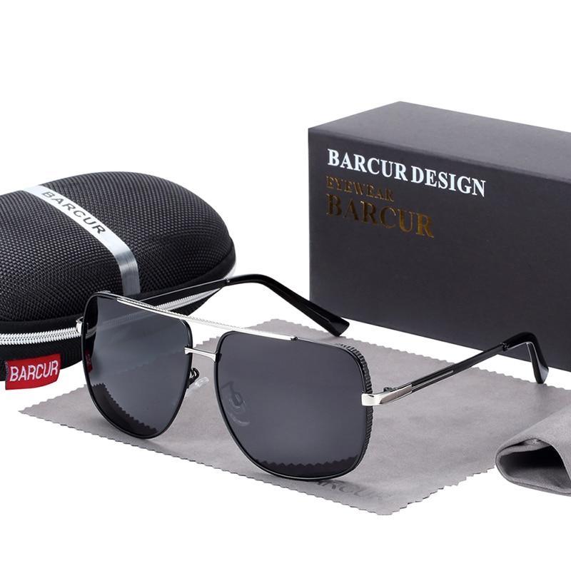 Lunettes de soleil carrées polarisées de luxe avec protection UV400