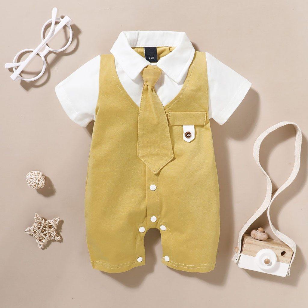 Combinaison de Luxe Moderne pour Bébé - Combinaison à Manches Courtes pour Garçons