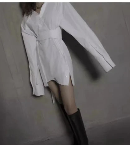 Irregular Hem Shirt Dress for Women