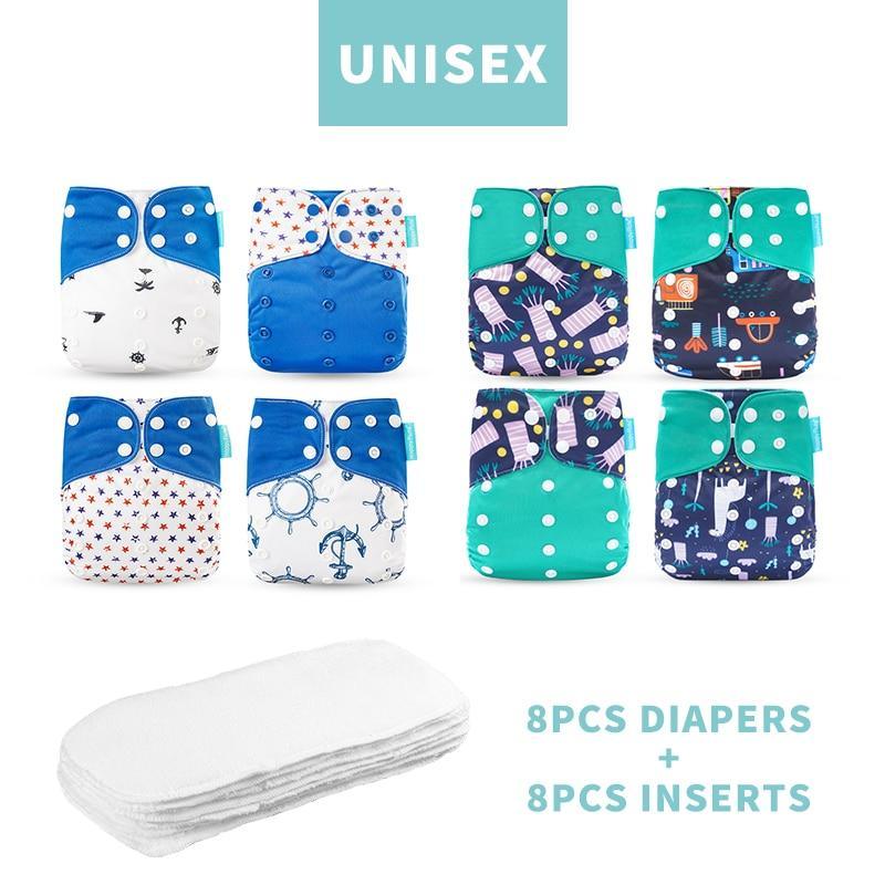 4PCS Eco-friendly Adjustable Cloth Diapers Set for Babies