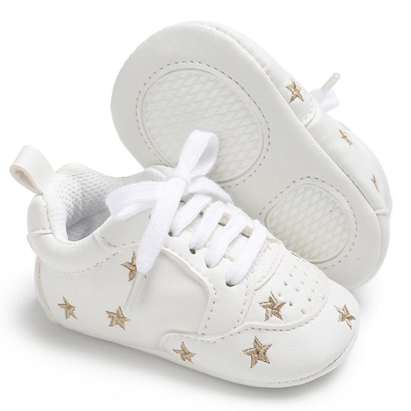 Premium Newborn Star First Walkers - Soft Sole Sneakers