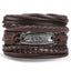 Vintage Black Bead Leather Bracelet for Men and Women