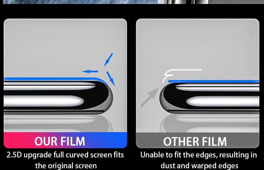 Protecteur d'écran en verre trempé pleine couverture premium pour iPhone