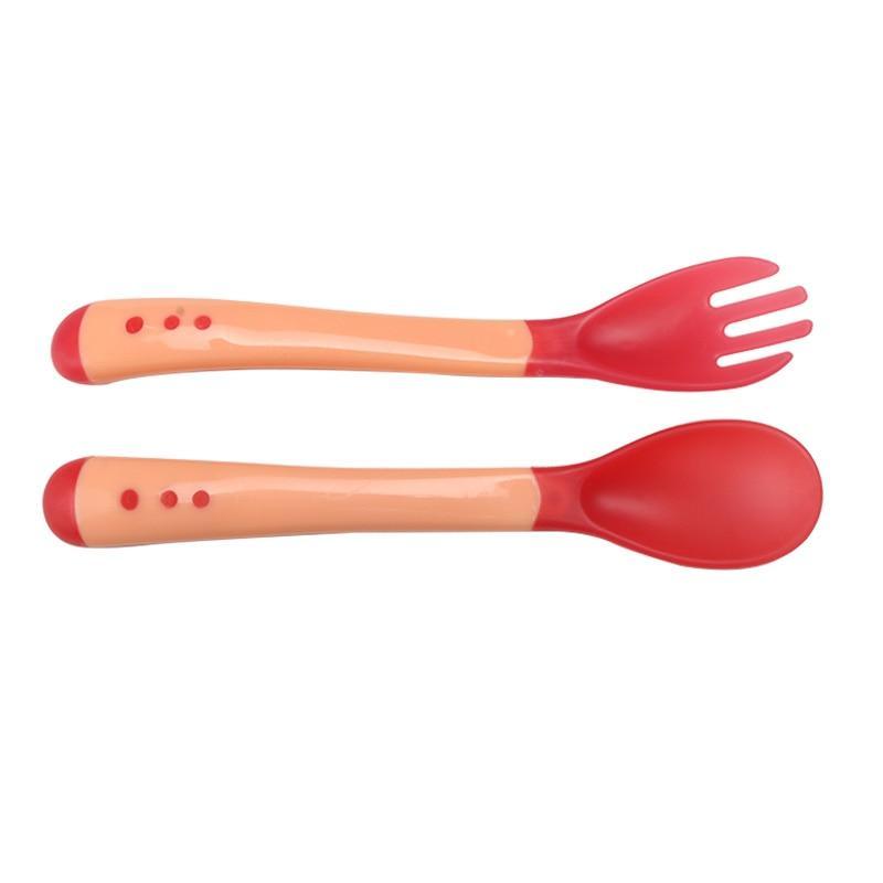 Juego de Cuchara y Tenedor Premium para Entrenamiento de Alimentación de Bebés