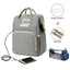 USB Diaper Bags Backpack Foldable Sunscreen Baby Bed Crib Bag Large Capacity Insulation Nursing Stroller Bag With Changing Mat - Korvel
