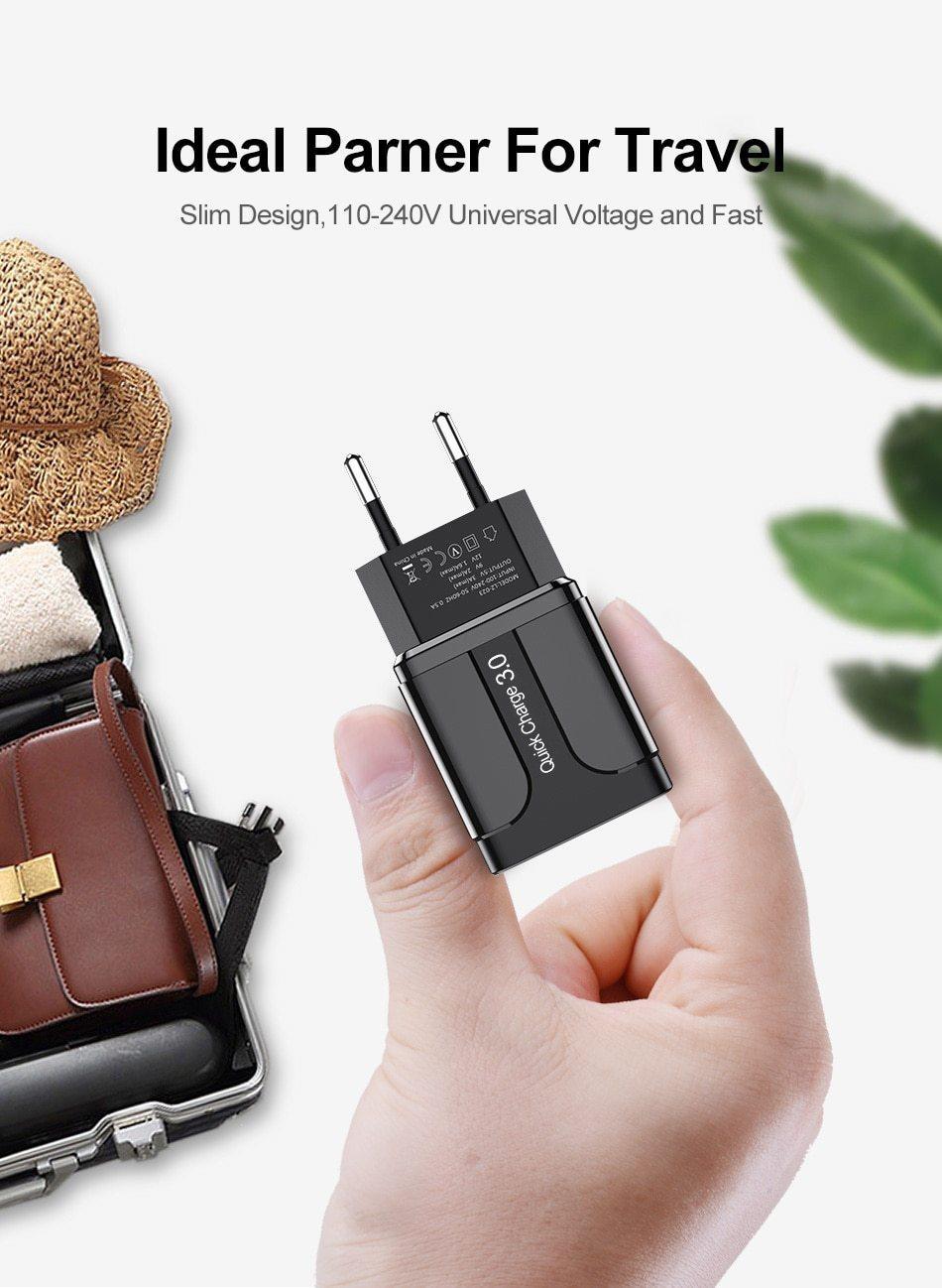 Portable 18W Quick Charge 3.0 USB Charger