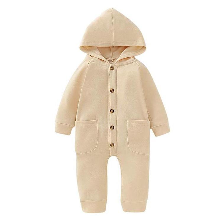 Premium Newborn Hooded Romper with Pockets