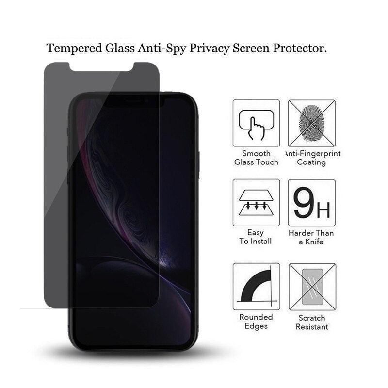 Protecteurs d'écran en verre trempé anti-espion 3PCS pour iPhone