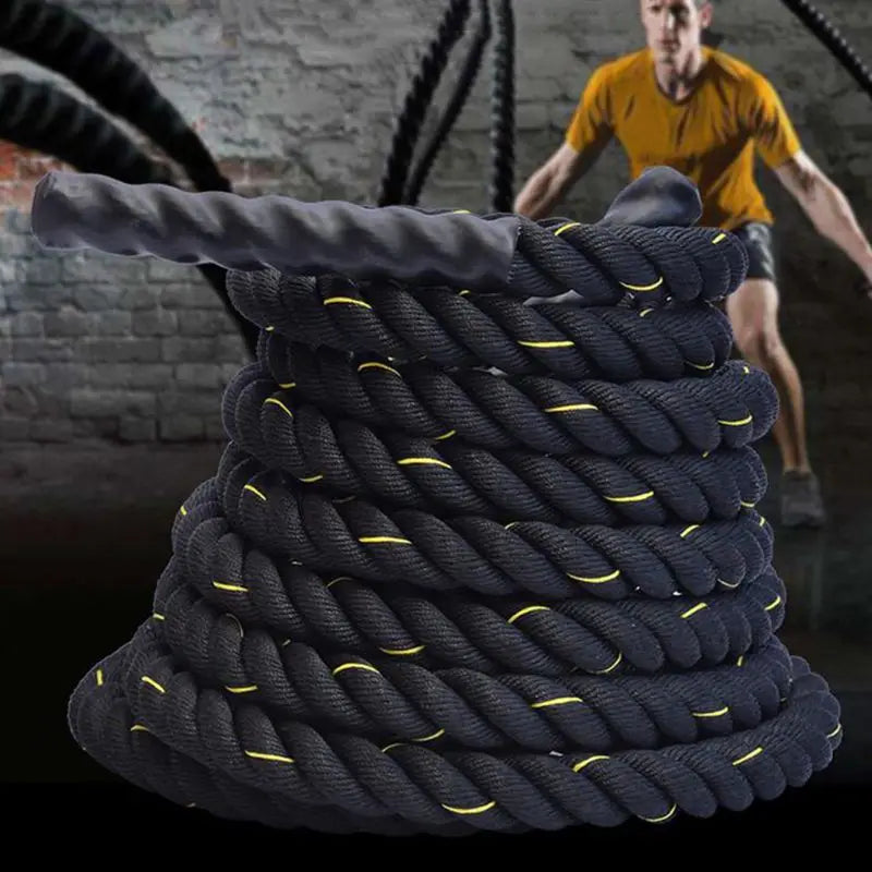 Heavy Jump Rope Skipping Rope Workout Battle Ropes for Men Women Total Body Workouts Power Training Strength Building Muscle - Korvel
