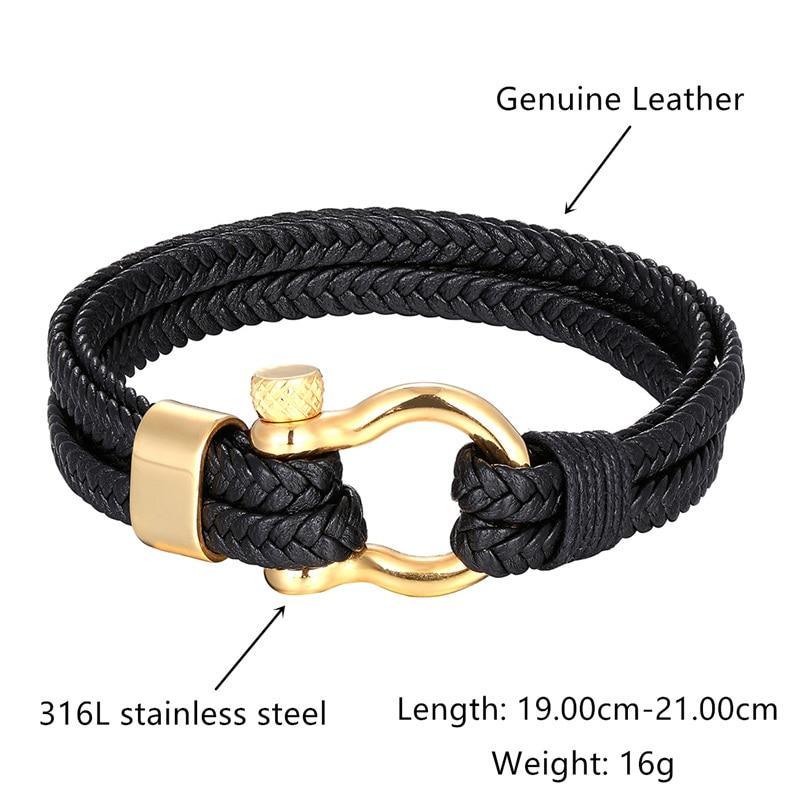 Bracelet Ancre en Acier Inoxydable Élégant pour Hommes