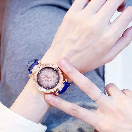 Elegant Starry Sky Women's Quartz Watch Set