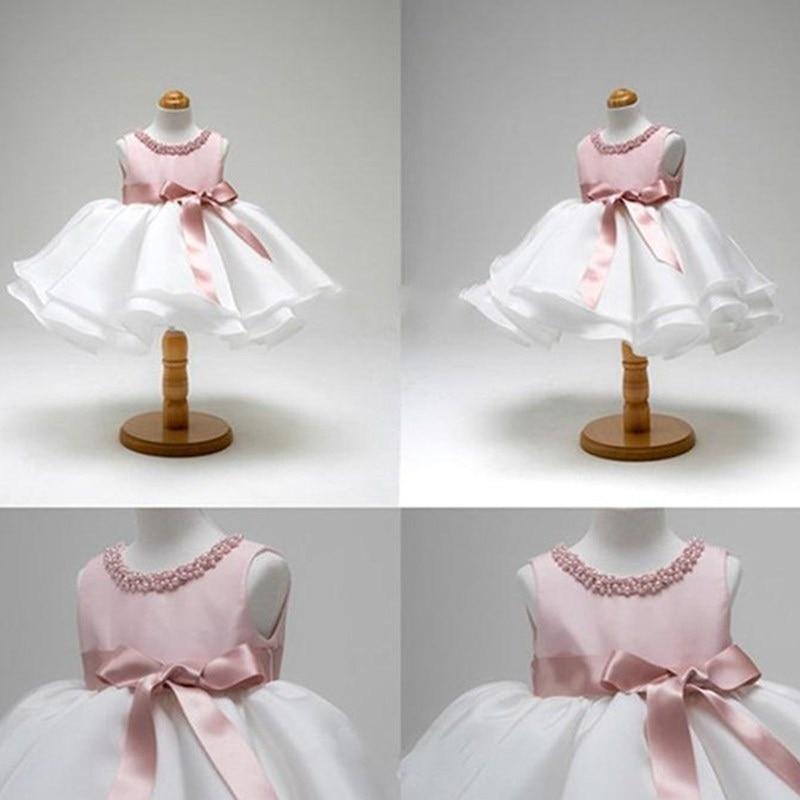 Luxury Handmade Pink Dress for Baby Girls' First Birthday