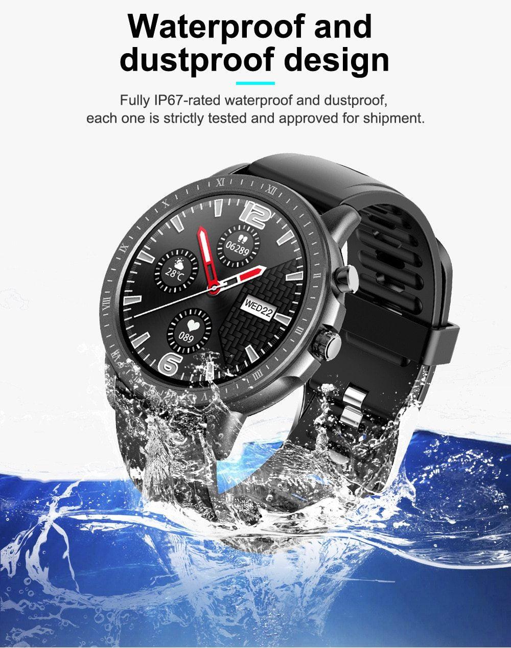Montre intelligente unisexe élégante avec moniteur de fréquence cardiaque et design étanche