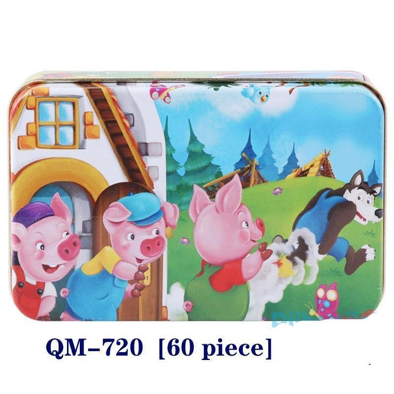 60-Piece Cartoon Animal Wooden Puzzle for Kids - Educational Fun Toy - Korvel