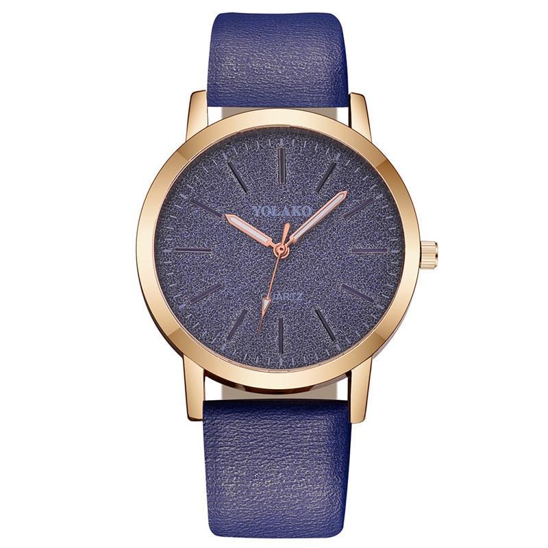 Montre de mode pour femmes en cuir de luxe à quartz