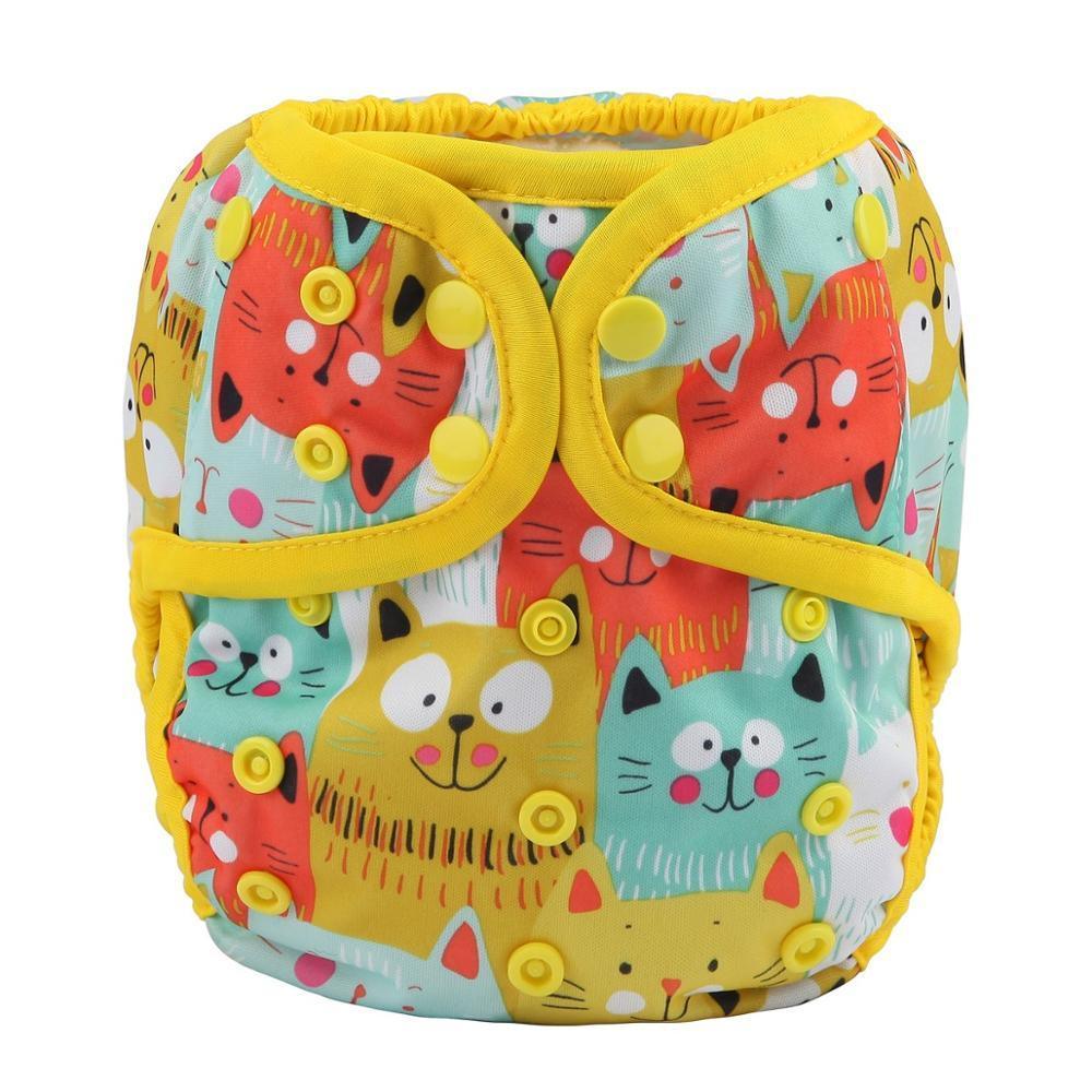 Couche en tissu pour bébé ajustable à taille unique avec double gousset