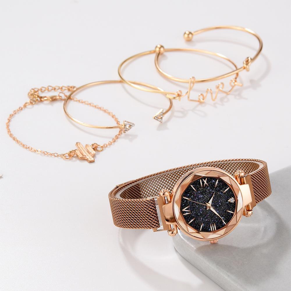 Montre à Quartz de Luxe pour Femmes STEVVEX - Design Ciel Étoilé