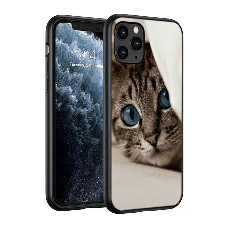 Black Big Eye Cat Phone Case for iPhone Series
