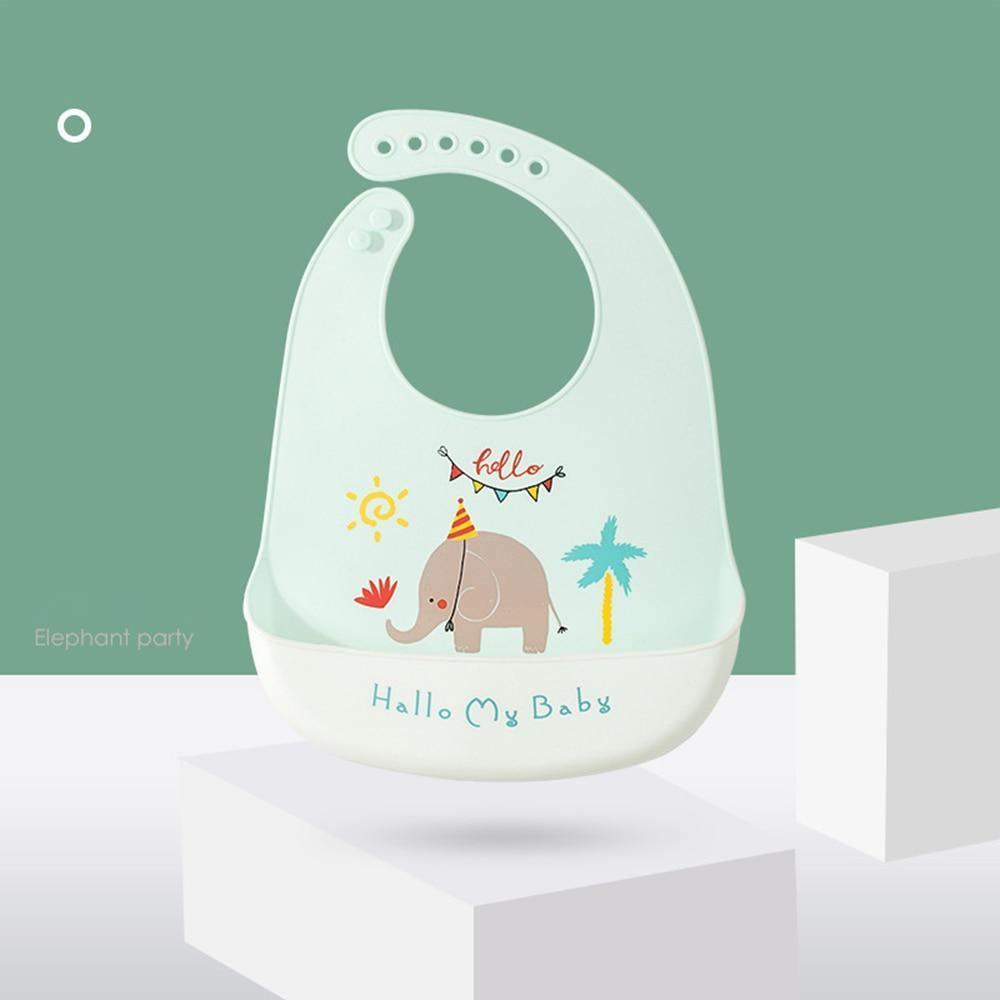 Bavoir en silicone imperméable ajustable pour bébés et enfants