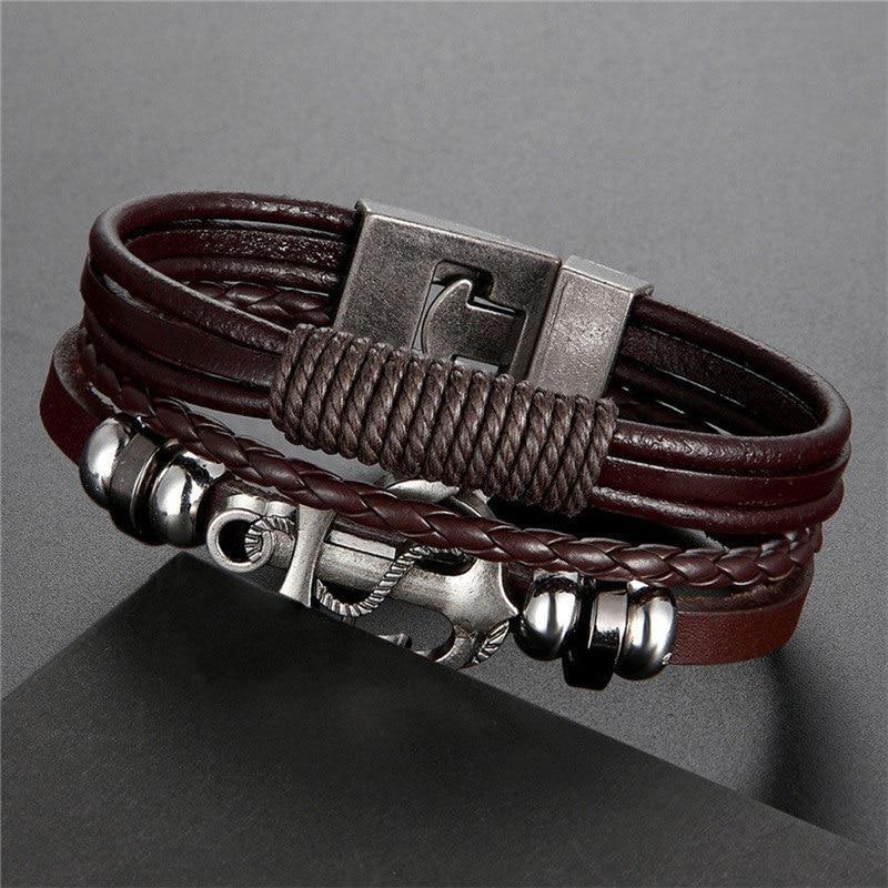 Bracelet en cuir tressé tendance pour hommes et femmes