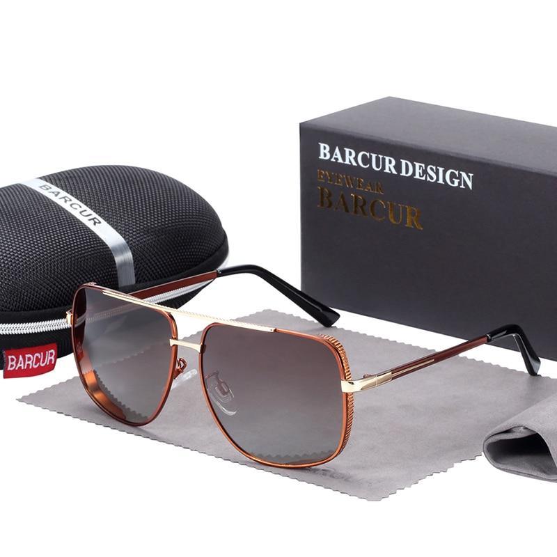 Lunettes de soleil carrées polarisées de luxe avec protection UV400