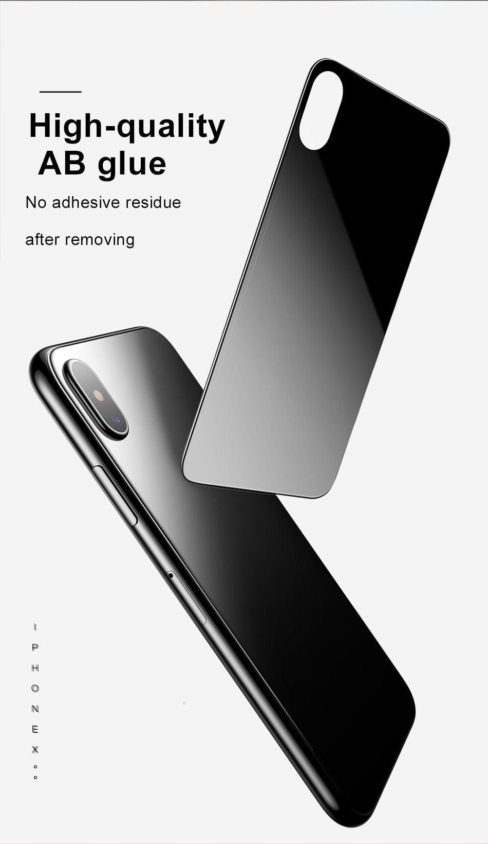 Protecteur arrière en verre trempé 9D pour modèles d'iPhone