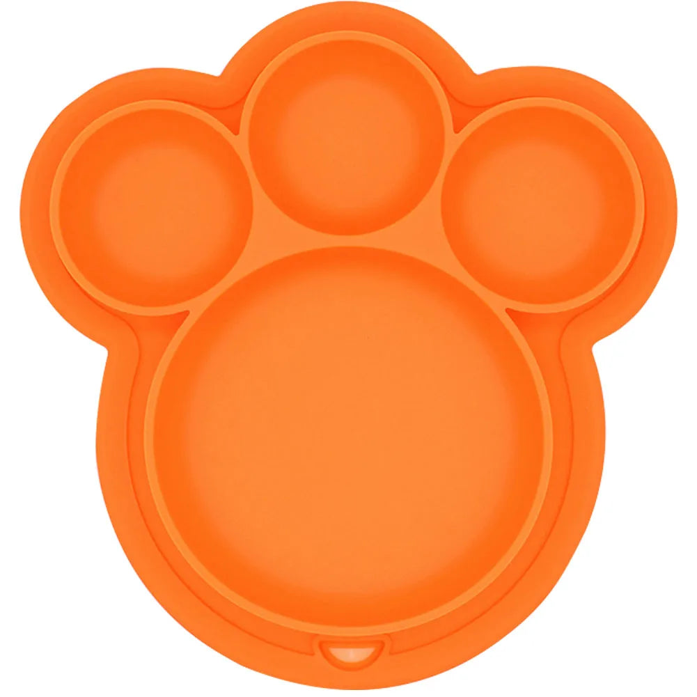 Kids Bear Paw Silicone Feeding Plate - Safe & Fun Tableware
