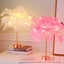 Lampe de Table STEVVEX en Plume - Lampe de Nuit LED Rechargeable par USB