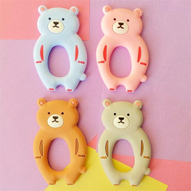 4-Pack Bear Silicone Teething Toys - Safe & Fun Baby Chewables - Korvel