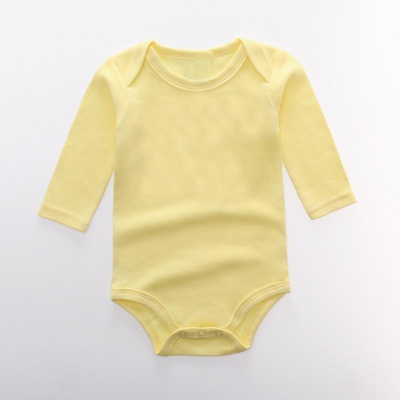 Combinaison Bébé Classique Moderne en Couleur Unie - Jumpsuit à Manches Longues en Coton