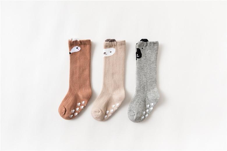 Chaussettes Bébé Blanches Montantes Premium - Design Antidérapant en Coton