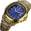 ONOLA Luxury Retro Golden Stainless Steel Watch for Men