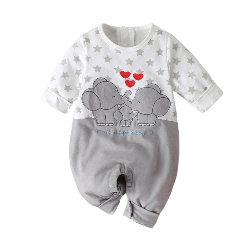 Long Sleeve Cartoon Star Print Romper for Infants