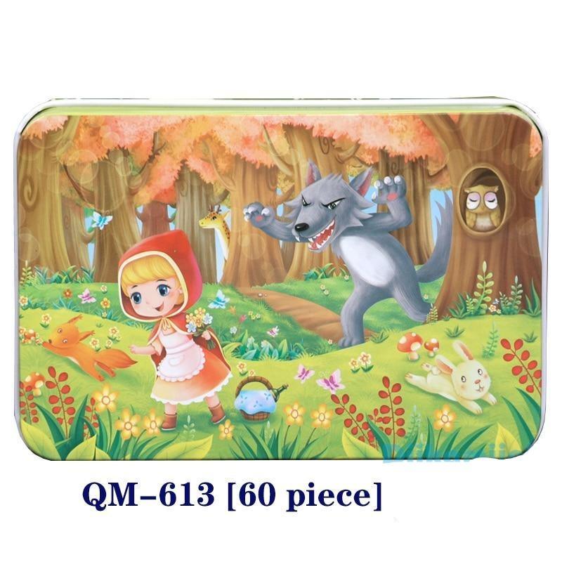 60-Piece Cartoon Animal Wooden Puzzle for Kids - Educational Fun Toy - Korvel