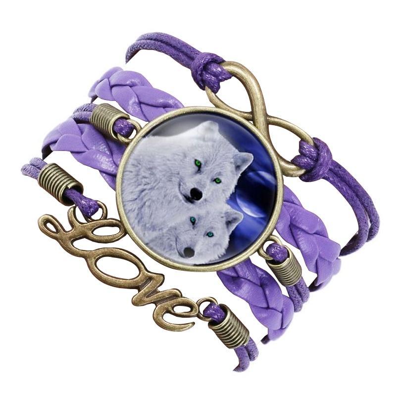 Classic Retro Wolf Head Leather Bracelet for Men & Women
