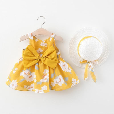 Modern Baby Girl Summer Dress with Hat for Special Occasions