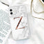Funda de teléfono de textura de mármol blanco A-Z premium para iPhone 12 Mini
