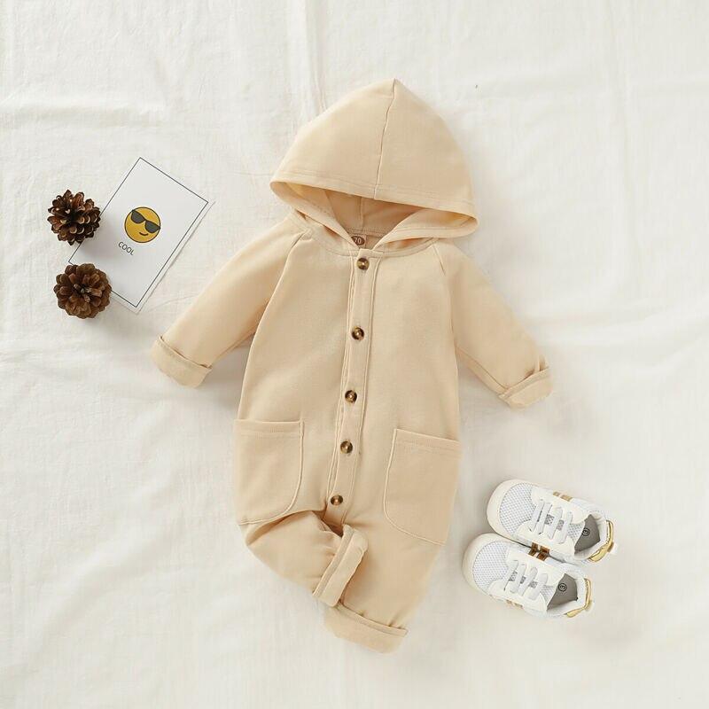 Premium Newborn Hooded Romper with Pockets